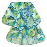 Wipe-Clean Reversible Wedge Shaped Placemats, Summer Blooms, Set of 4