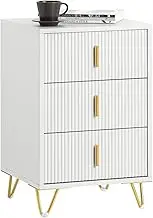 SoBuy White Living Room Furniture Side End Sofa Table with 3 Drawers FBT115-L-W