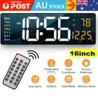 Digital Modern Jumbo Large LED Wall Desk Room Clock Calendar Temperature Date