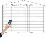 Lincia 29''x39'' Large Real Agent Estate Dry Erase Board for Wall, Laminated Visual Transaction Tracking Whiteboard with Eraser Drawing Pin, Reusable Sales Status Board Poster for Office
