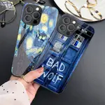 TARDIS BOX DOCTOR WHO 鋼化玻璃手機殼適用於 IPHONE 15 14 13 12 11 PRO X