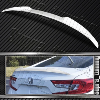 FIT 2018-2022 Honda Accord Sedan W-Power Pearl White V-Style Trunk Spoiler Wing (for: Honda)