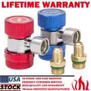 Refrigerant Hose Adapter High Low Connect Quick HVAC AC A/C Manifold Gauge Tools