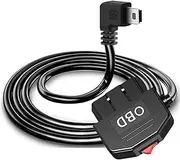 tunghey OBD Power Cable, Mini USB Port OBD2 Power Cable for Dash Camera 24 Hours Surveillance/Acc Mode with Switch Button, 16Pin OBDII Adapter Hardwire Charger Cable 12-26V to 5V 3.5M (Right Angle)