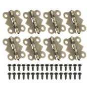 Small Jewelry Box Hinge 3/4 inch, 8 Pack 180-degree Butterfly Hinge, Brown
