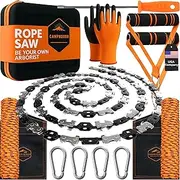 CAMPNDOOR High Limb Rope Saw 53 In - Zero Effort 360 Rope Chain Saw - Sharp Manual Tree Limb Cutter - Hand Chainsaw with Ergonomic Handles and Carrying Case - Fast and Easy Pocket Chainsaw