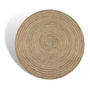 Handmade Area Rug Braided Jute Woven Carpet Natural Round Home Floor Mat Brown