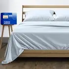 Egyptian Cotton Sheets King Size - 4 Pc 1000 Thread Count Light Blue Bed Sheet S