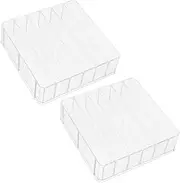 jojofuny 2 Pcs Box Acrylic Cash Organizer Box Multi Grid Currency Holder with Compartments Transparent Design for Bills and Coins Desktop Storage for Home Office