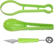 Derwrtup Fruit Scooper and Baller,Stainless Steel Watermelon Carving Tool - Double-Headed Pulp Separator Corer