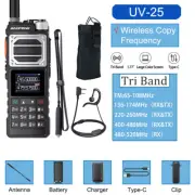 BAOFENG UV-25 WALKIE TALKIE LONG RANGE TRI-POWER TWO WAY HAM RADIO 10W&BAG&108CM