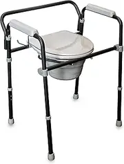 Able Life Universal Bedside Commode, 3-in-1 Adjustable Toilet Safety Rail, Shower Chair and Portable Toilet, Handles for Seniors/Elderly Adults, Extra Wide Camping Commode Chair, Removable Bucket