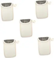 VINTORKY 5Pcs Exfoliating Soap Net Facial Cleansing Pouches for Soap Saver with Hanging Rope for Drying for Family Use