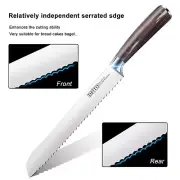 10inch Blade Bread Kitchen Knife Serrated Wavy Edge Ultra Sharp Cutter Gift Box