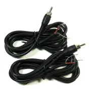 2x 6-ft RCA Male Shielded Audio Cable To Bare Wire For Speaker Subwoofer Audio