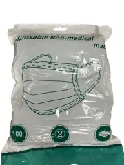 100pc Face Mask Black Non Medical Surgical Disposable 3Ply Earloop Mouth Cover