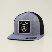 Ariat Western Mens Hat Baseball Cap Mesh Snap Logo Patch Blue A300015027