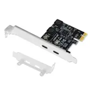 PCIE 2-Ports Superspeed 5Gbps Max USB 3.1 Gen1 Type C Card for Windows 11, 10,