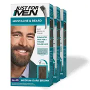 Just For Men Mustache & Beard, Beard Coloring for Gray Hair with Brush Included