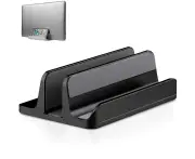 Vertical Laptop Stand Holder, Adjustable Laptop Holder Desktop Stand with Adjustable Dock Size - Black