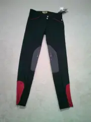 NWT Devon Aire Breeches Riding Equestrian Pants Women's 26 Black Red