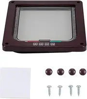 Cat Door Pet Entry Safe Ferromagn Pet Flap Door 4 Ways Locking Au Ally Close for Kitty Small Dogs Brown L Brown L