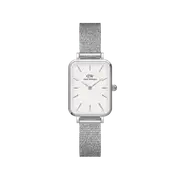 Daniel Wellington Quadro 20X26 Pressed Sterling Silver & White Watch
