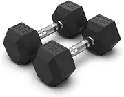 2 x 10kg Hex Rubber Coat Iron Dumbell Home Gym Strength Weight Commercial Grade