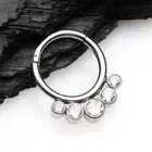 Implant Grade Titanium Quintuple Gem Sparkle Seamless Clicker Hoop Ring