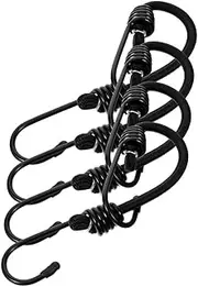 MUELODSIC 4pcs Heavy Duty Bungee Straps with Carabiner Hooks Elastic Tie Down Cords for Secure Cargo Fastening for Motorcycle Bicycle Camping and Outdoor Use
