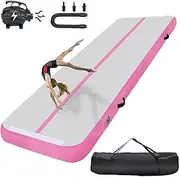 Inflatable Air Gymnastics Mat Training Mats with Pump - 4 inches Thickness Inflatable Tumble Gymnastics Tracks for Home & Gym Use Training Cheerleading Yoga Water