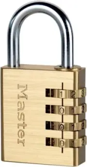Master Lock 604EURD 4-Digit Combination Padlock with Aluminium Body and Brass Fi