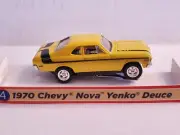 70 NOVA YENKO ULTRA G CHASSIS,TJET HO SLOT CAR,CHROME RIMS & RBBER TIRES
