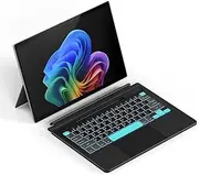 Bluetooth Keyboard Compatible with Microsoft Surface Pro 11/X/10/9/8, Magnetic 7-Color Backlit Wireless Removable Keyboard with Smart Touch Panel & Pen Slot (Style 2)