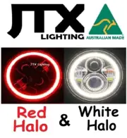 7"Headlights RED and WHITE Halo Ford Bedford Truck Panel Van E150