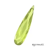 Cubic Zirconia Flat Pear Briolette Pendant Bead 7x28mm Peridot Green #64572