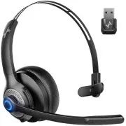 Wireless Headset with Microphone - Bluetooth V5.2 Headphones with USB Dongle ...