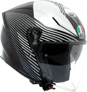 AGV K5 Jet Evo Control, open face helmet , color: Matt Black/White , size: XL