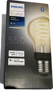 Philips HUE 11cm Smart Light Led Bulb Filament A60 E27 Globe Bluetooth White