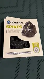 YAKTRAX SPIKES L/XL Winter Snow Ice Traction Boot Grips Carbide Tips Black NEW