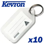 10 x Kevron Clear Key Tag Identification - Clicktag Label 56x30mm Heavy Duty