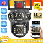 6K 3MP WiFi Camera Outdoor CCTV PTZ 8x Zoom Auto Tracking Surveillance Cam TOP
