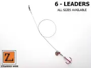6 - WIRE SPINNER TIP UP LEADER / BLEEDING TREBLE HOOK RIG - Z LEADERS #152