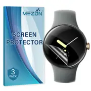 [3 Pack] Google Pixel Watch 2 Ultra Clear TPU Film Screen Protectors by MEZON – High Protection, Shock Absorption (Pixel Watch 2, Clear)