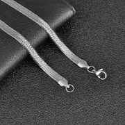 2-5mm Width Stainless Steel Flat Chain Necklace Hot Fashion Herringbone Gold Color Snake Chain for Men Women Gift Jewelry Silver 5mm 50cm