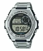 Casio MWD100HD-1AV, 10 Year Battery Watch, 100 Meter WR, Bracelet, 5 Alarms, NEW