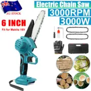 6" Electric Mini Chainsaw Cordless Wood Cutter Battery Powered For Makita 18V AU