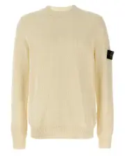 [Stone Island] Stone Island-Logo Badge Sweater Maglioni Bianco-Uomo XXL White