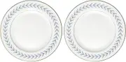 Cabilock Gold Trimmed Ceramic Plates Set of 2 Leaf Pattern for Steak Salad Dessert