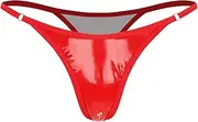 [TiaoBug] Women's Shiny Metallic High Waist Micro Back G-String Thong Panty Bikini Bottoms Swimsuit